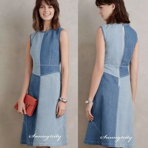 Anthropologie Pieced Denim Dress by Holding Horses